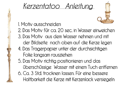 Wasserschiebefolie Kerzenfolie zum Muttertag 2 - Din A5