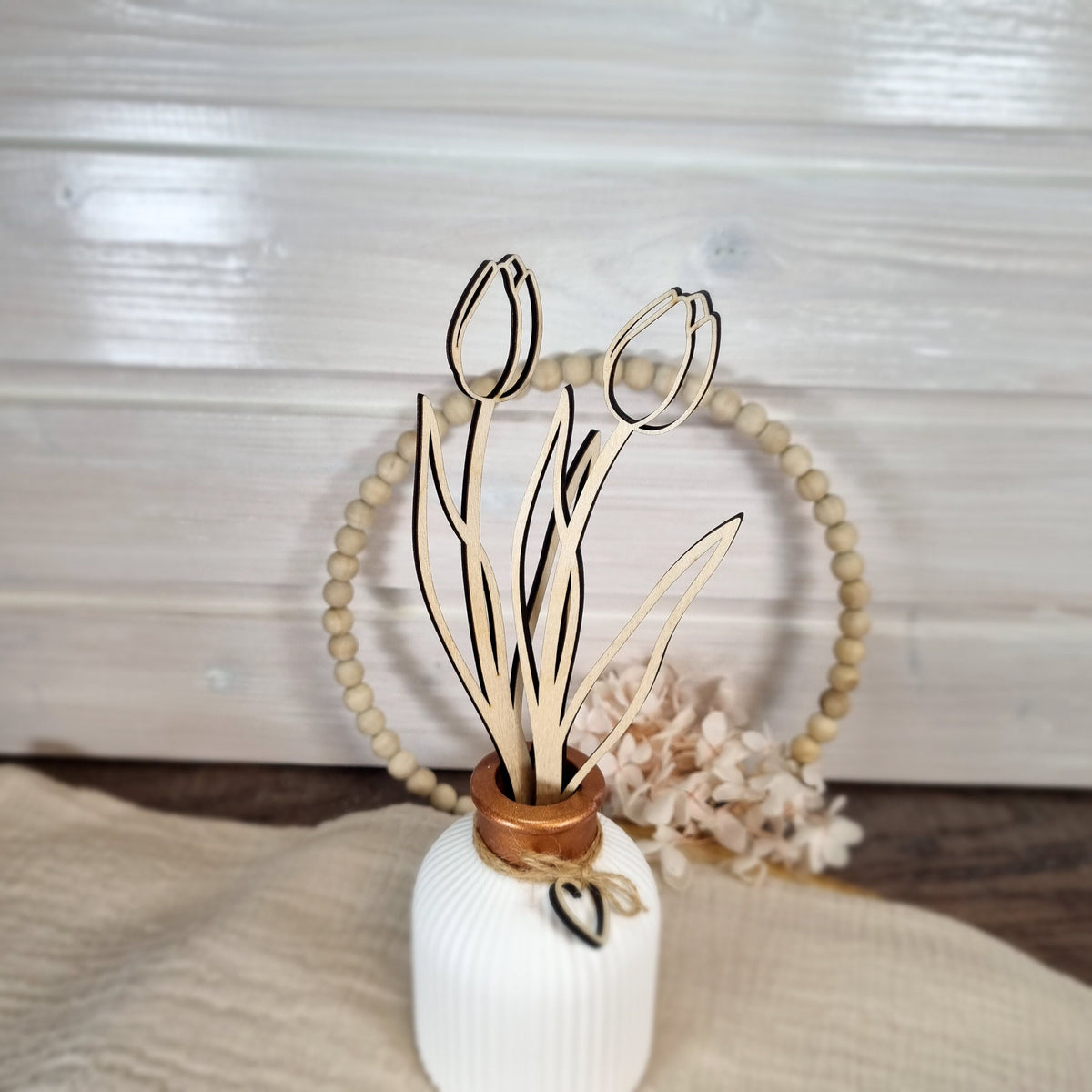 Tulpe Holzblume in verschiedenen Größen | Lasercut | Blumenstrauß aus Birkenholz