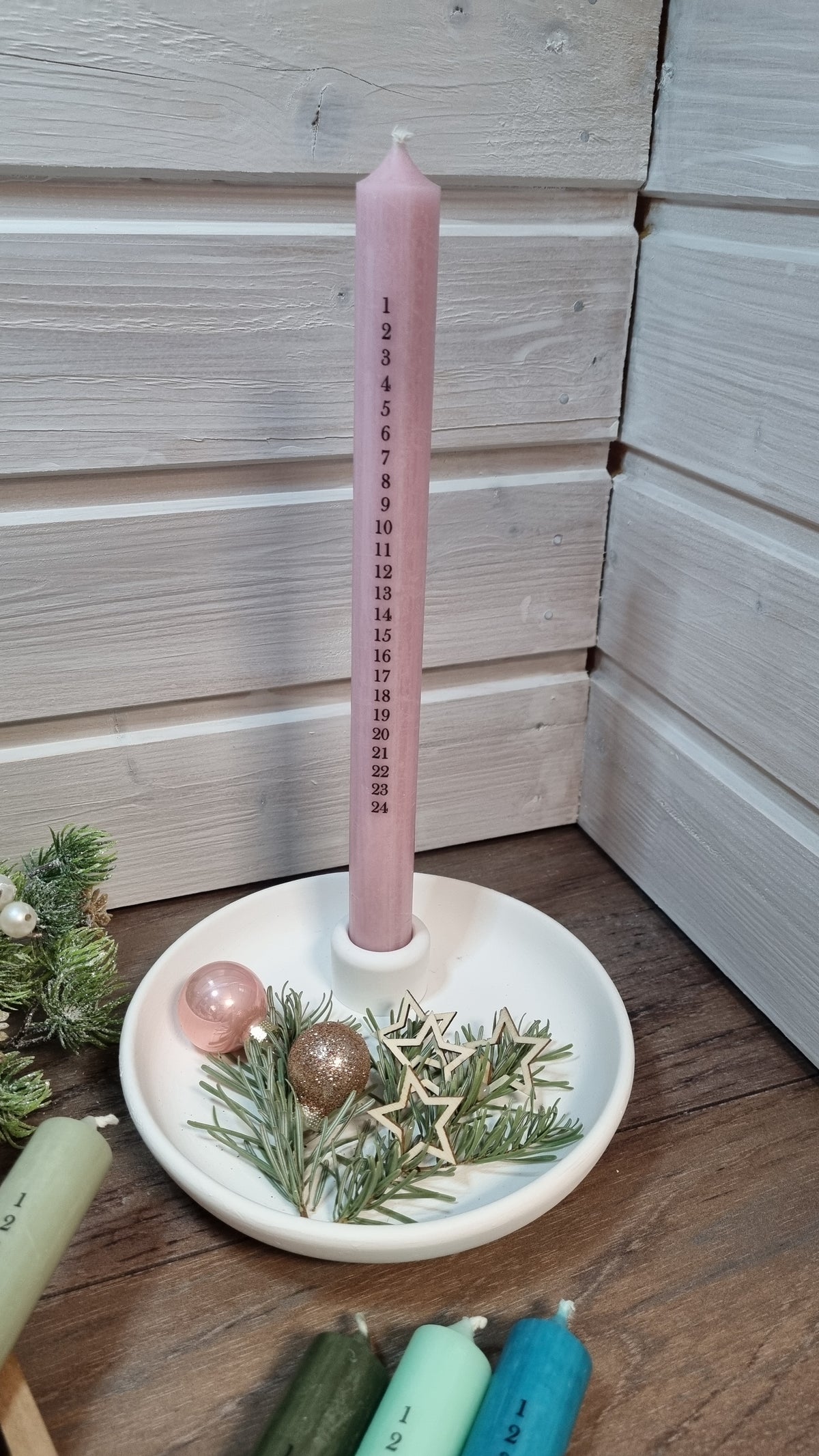 Adventskalenderkerze 25cm durchgefärbt