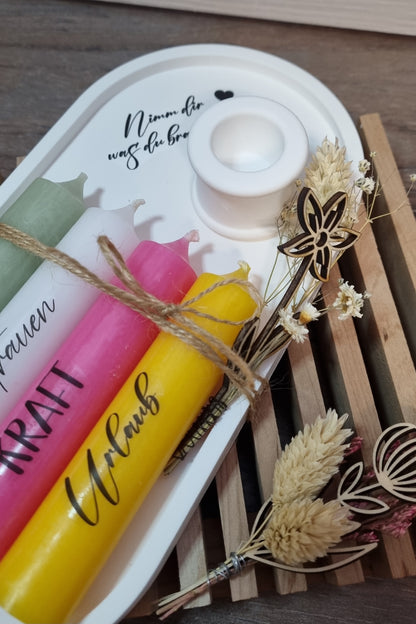 Kerzenset Geschenkset "Nimm dir was du brauchst"