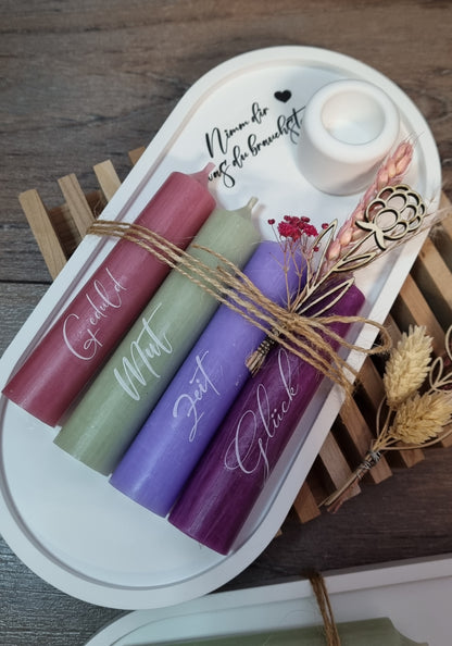 Kerzenset Geschenkset "Nimm dir was du brauchst"