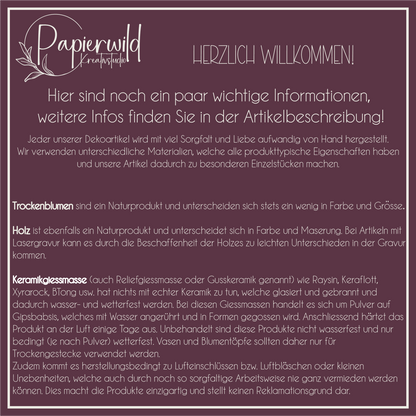 Klötzchen mit Gravur "Herzlich Willkommen"