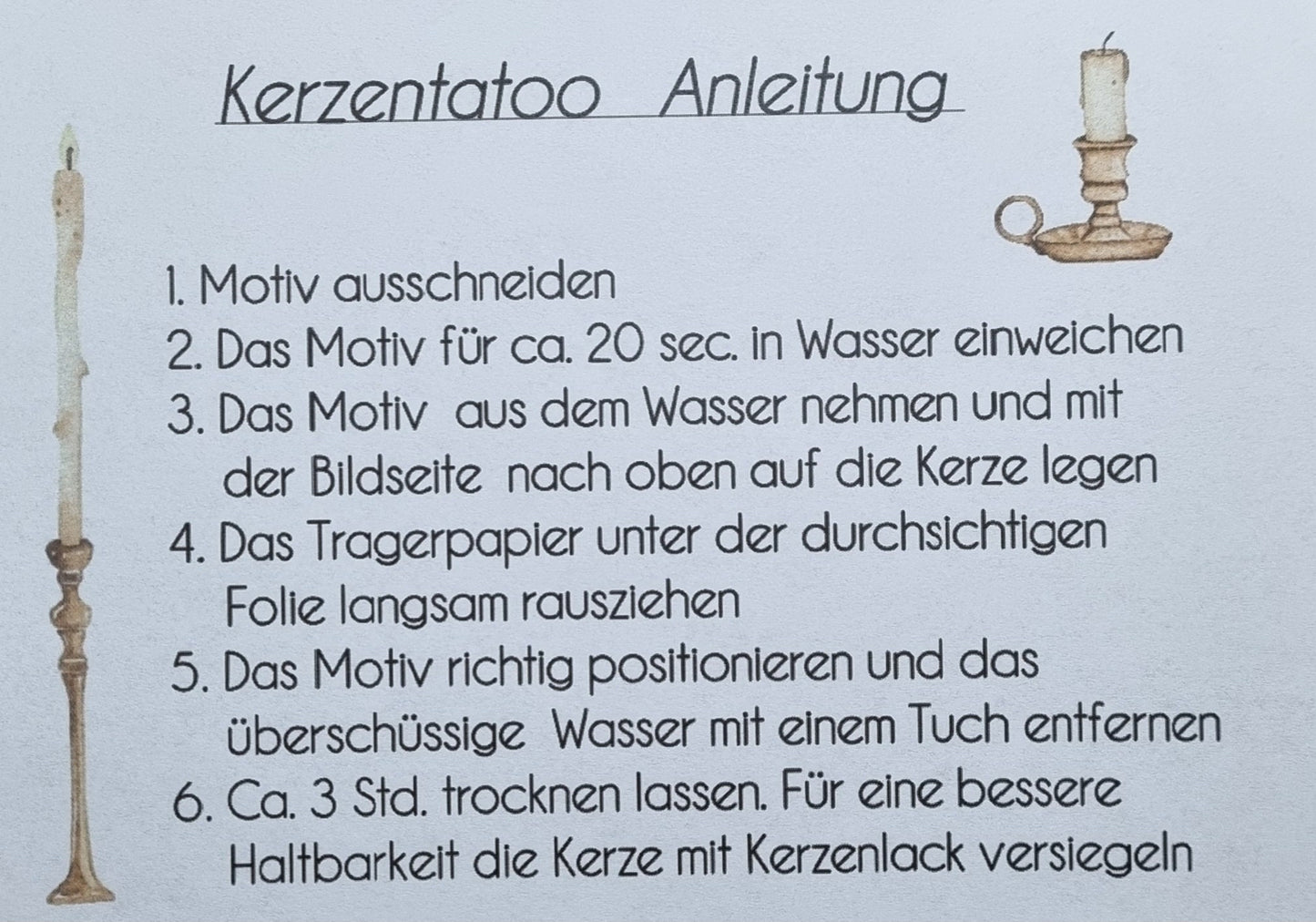 Kerzenfolie Taufe 1 personalisiert | Taufkerze Tischdekoration Gastgeschenk Bombonniere | Wasserschiebefolie | Din A5 | Kerzensticker