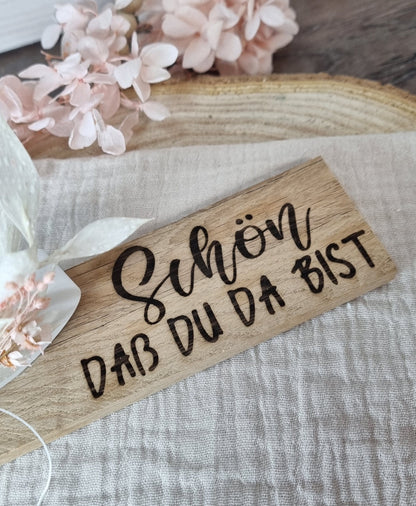 Gastgeschenk Tischdeko zur Kommunion Konfirmation Taufe | Platzkarte aus Xyrarock Keraflott Raysin BTong Holz mit Lasergravur