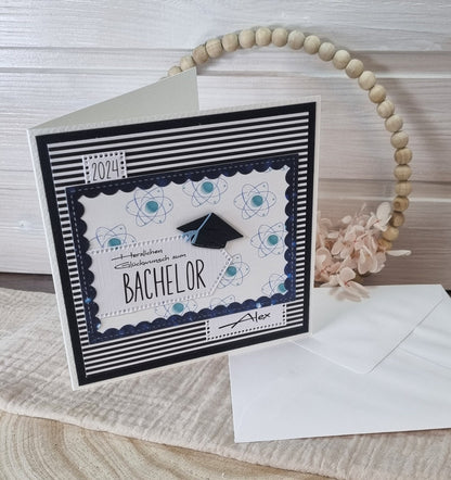 Prüfung Bestanden Karte - Glückwunschkarte Für Abitur & Ausbildung - DIY Grußkarte 14x14,5 Cm