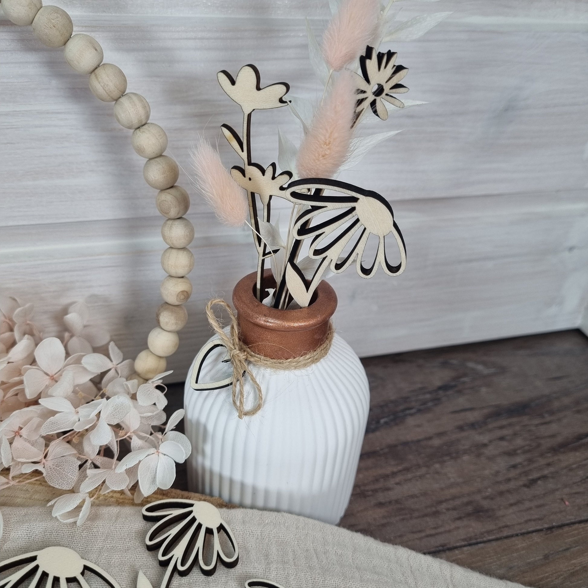 Wildblumen 1 Holzblumen in verschiedenen Größen | Lasercut | Blumenstrauß aus Birkenholz