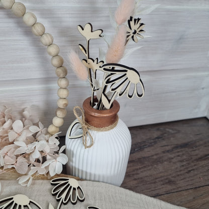 Wildblumen 1 Holzblumen in verschiedenen Größen | Lasercut | Blumenstrauß aus Birkenholz