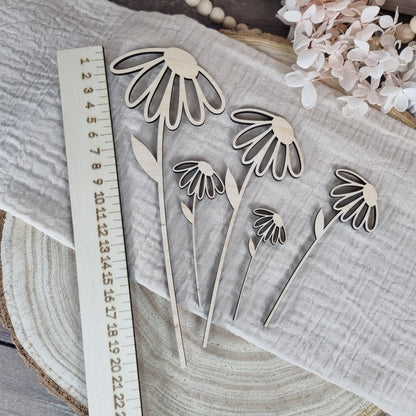 Wildblumen 1 Holzblumen in verschiedenen Größen | Lasercut | Blumenstrauß aus Birkenholz