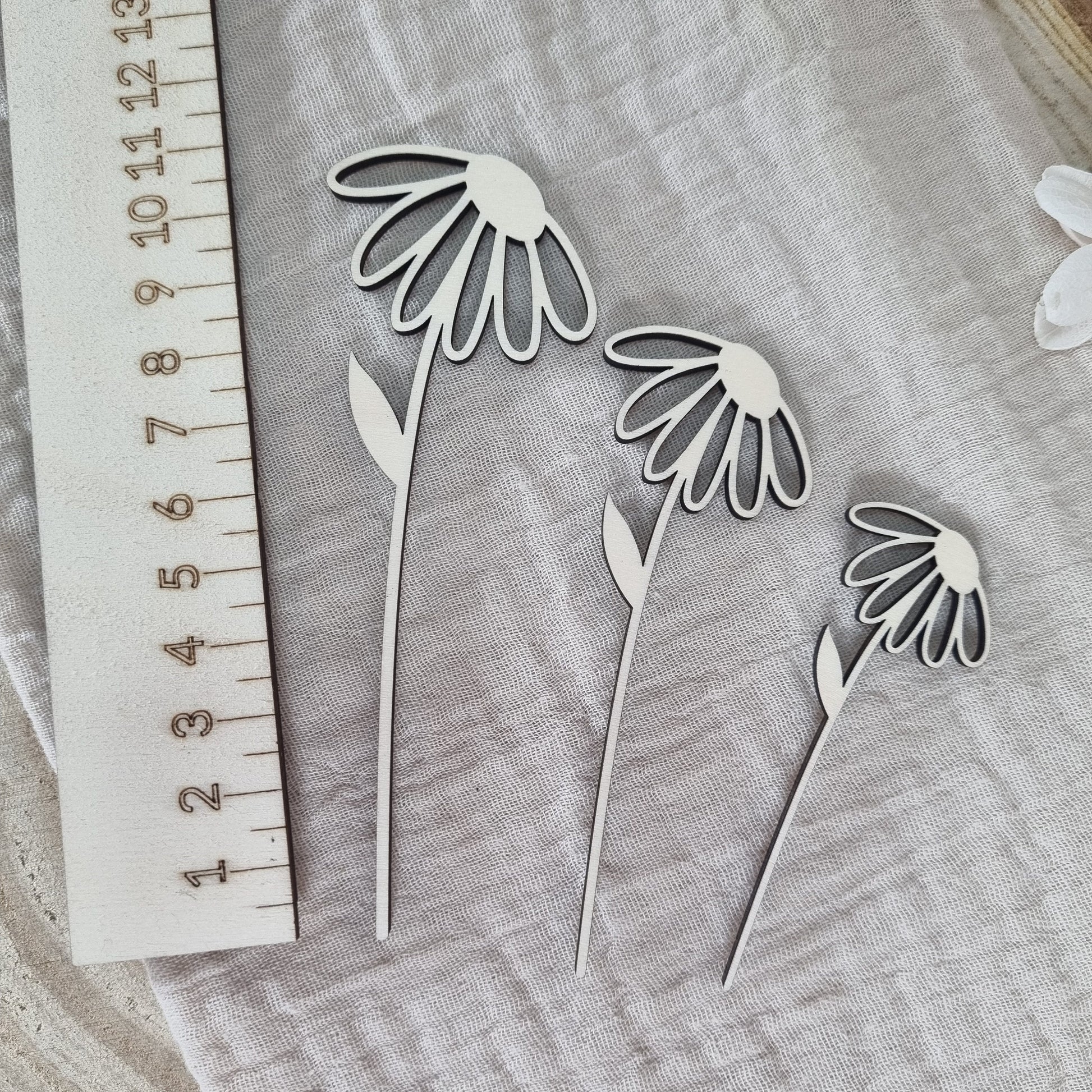 Wildblumen 1 Holzblumen in verschiedenen Größen | Lasercut | Blumenstrauß aus Birkenholz