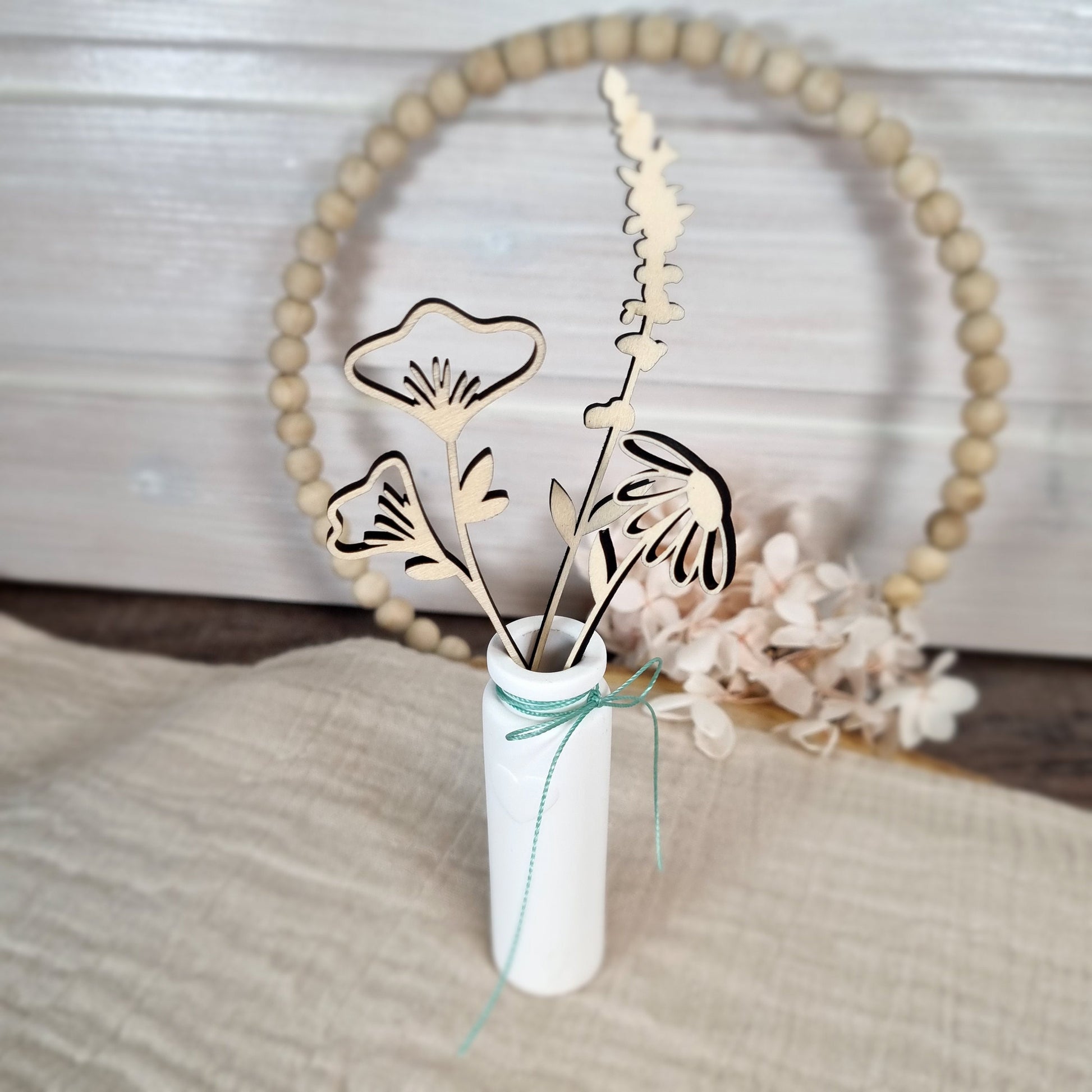 Wildblumen 1 Holzblumen in verschiedenen Größen | Lasercut | Blumenstrauß aus Birkenholz