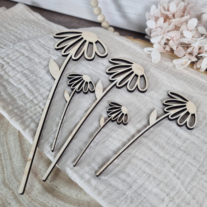 Wildblumen 1 Holzblumen in verschiedenen Größen | Lasercut | Blumenstrauß aus Birkenholz