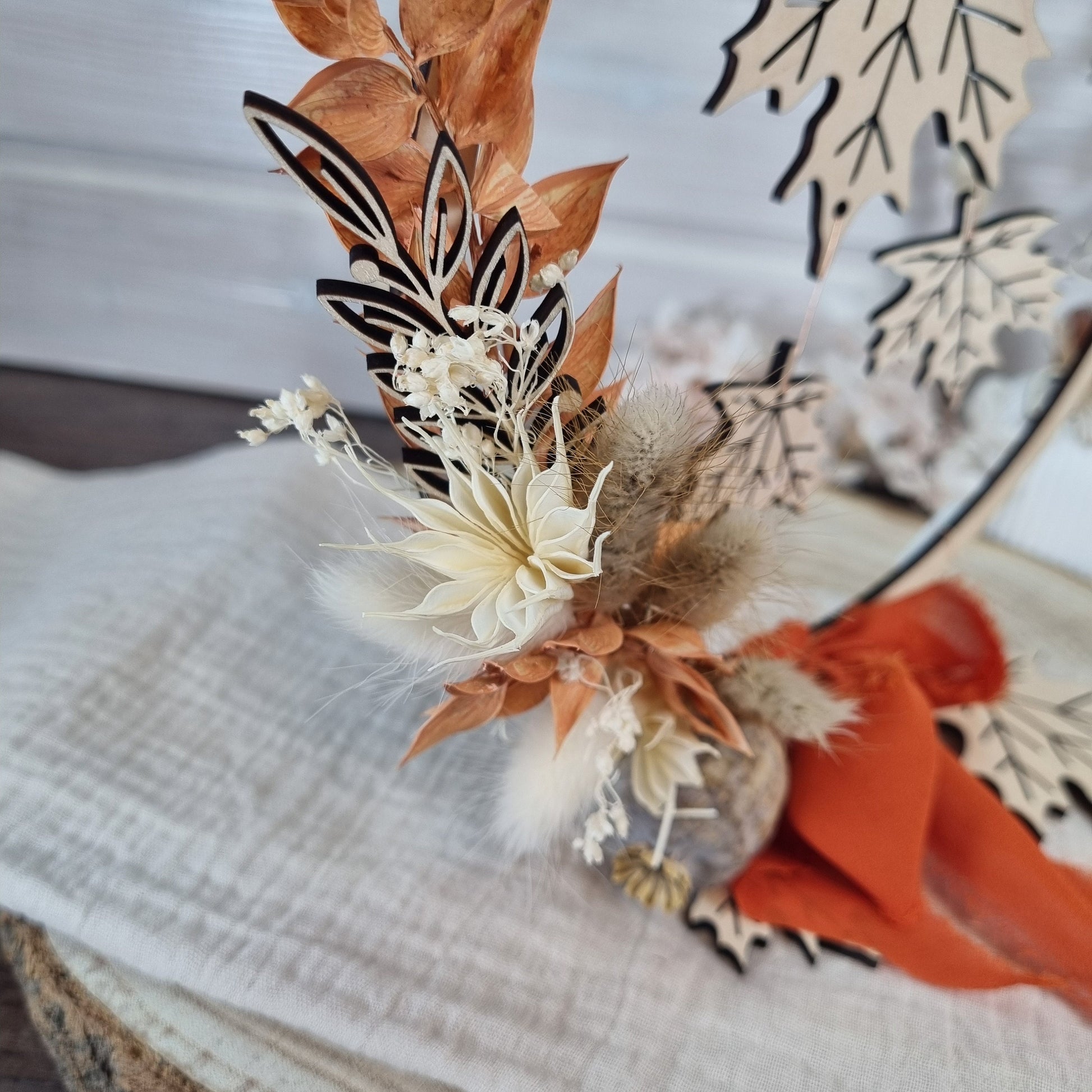 Dekorativer Türkranz "Herbstzauber" | Herbstkranz mit Trockenblumen | herbstlicher Dekokranz | Loop Herbst | Fensterdekoration