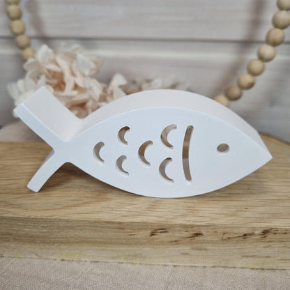 Tischdekoration Gastgeschenk Fisch zu Kommunion Konfirmation Taufe Firmung | Ballonlicht | Geschenkidee aus Raysin Keraflott Kaltkeramik