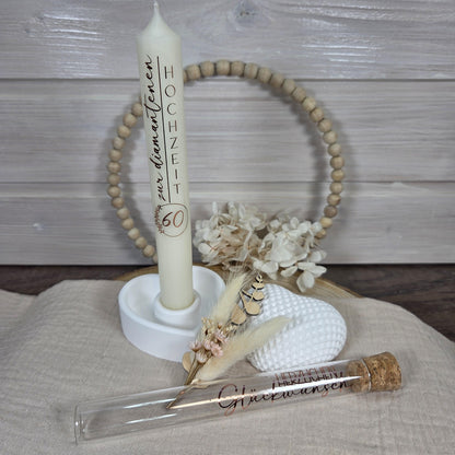 Kerzenset Geschenk zur diamantenen Hochzeit| Geschenkset | Kerzenbox | Geldgeschenk | Diamanthochzeit | 60 Jahre Jubiläum personalisierbar