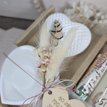 Kerzenset Geschenk zur diamantenen Hochzeit| Geschenkset | Kerzenbox | Geldgeschenk | Diamanthochzeit | 60 Jahre Jubiläum personalisierbar