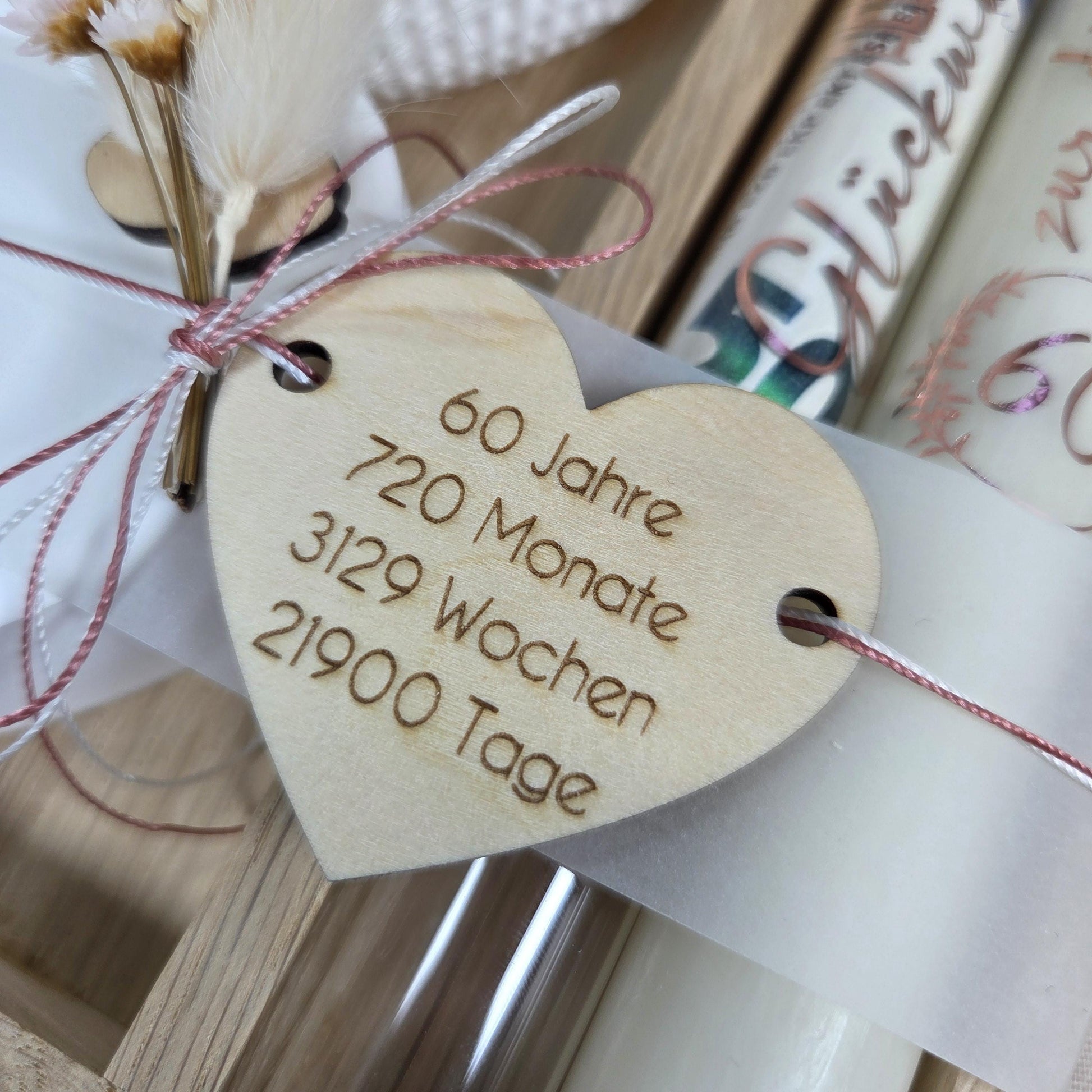 Kerzenset Geschenk zur diamantenen Hochzeit| Geschenkset | Kerzenbox | Geldgeschenk | Diamanthochzeit | 60 Jahre Jubiläum personalisierbar