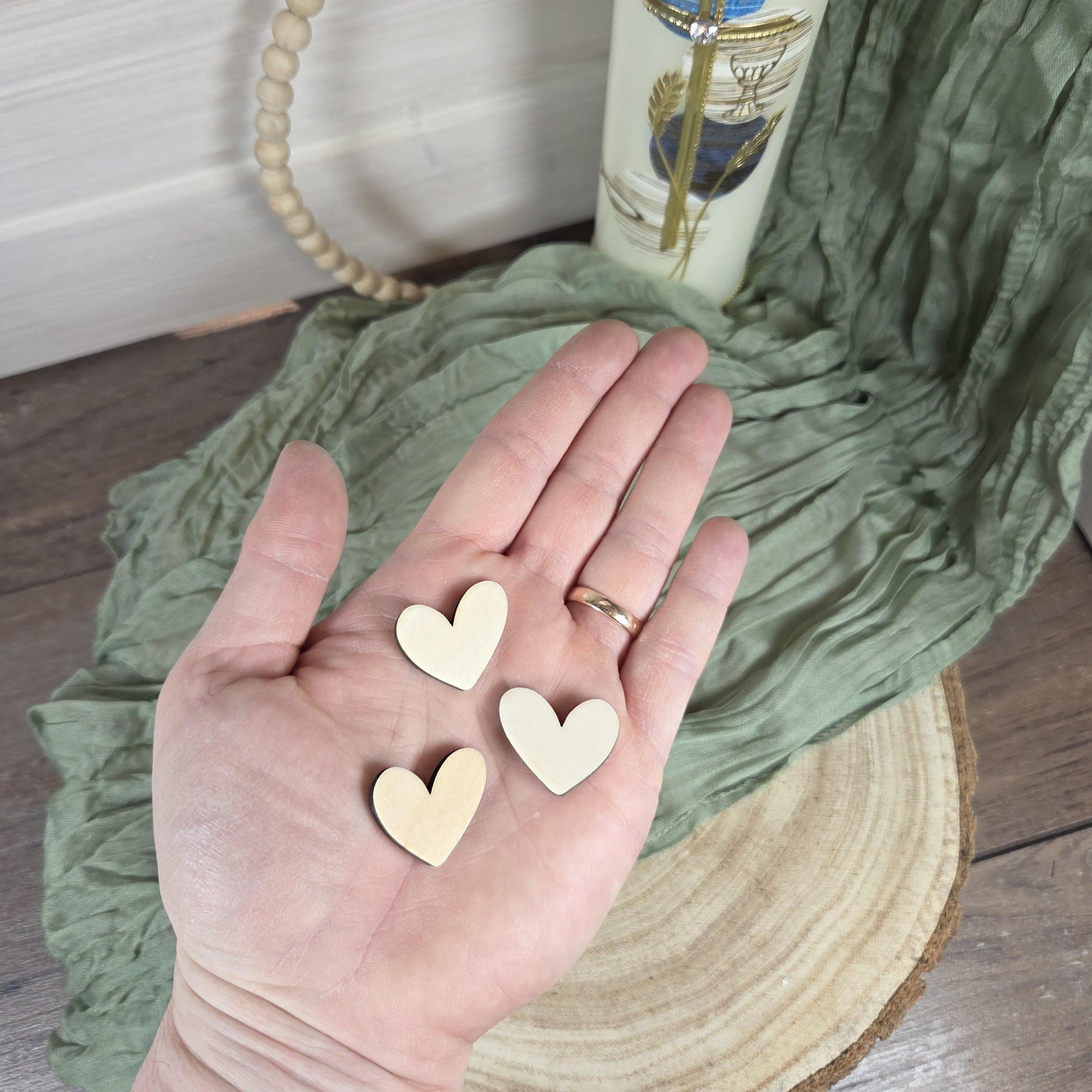 Streudeko Tischdeko zu Kommunion Konfirmation Taufe Firmung aus Holz 10 Stk | Lasercut Tischdekoration | Fisch Kreuz Taube Herz