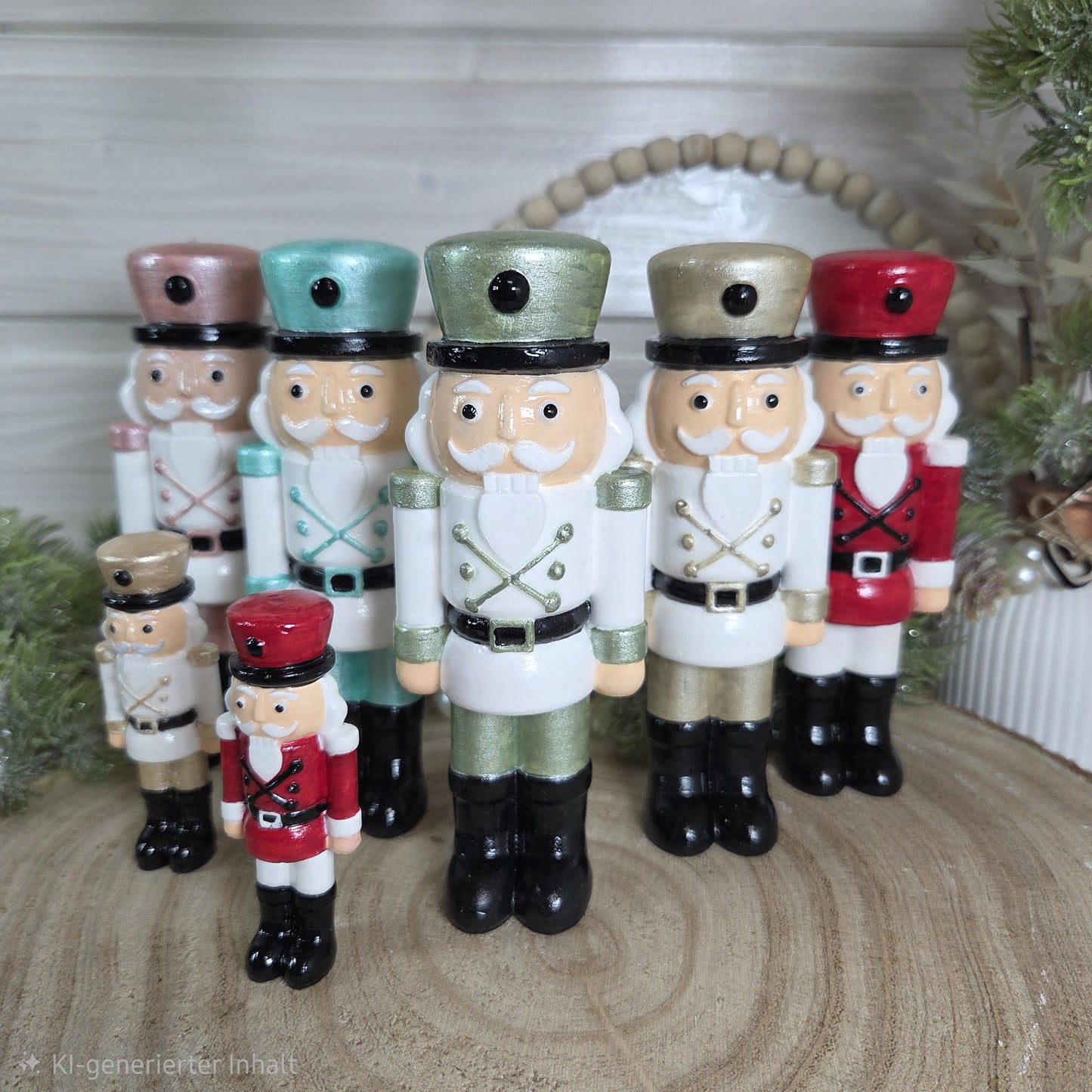 Nussknacker handbemalte Weihnachtsdeko aus Gießkeramik | verschiedene Farben und 2 Größen | auch zum hängen