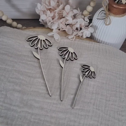 Wildblumen 1 Holzblumen in verschiedenen Größen | Lasercut | Blumenstrauß aus Birkenholz
