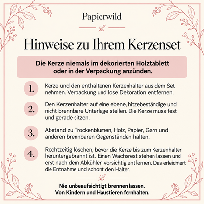 Kerzenset zur Silberhochzeit – optional mit personalisiertem Holzherz