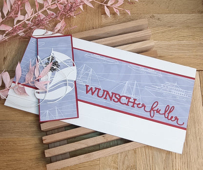 Reisegutschein - Gutscheinkarte maritim - Geschenkgutschein handgemacht